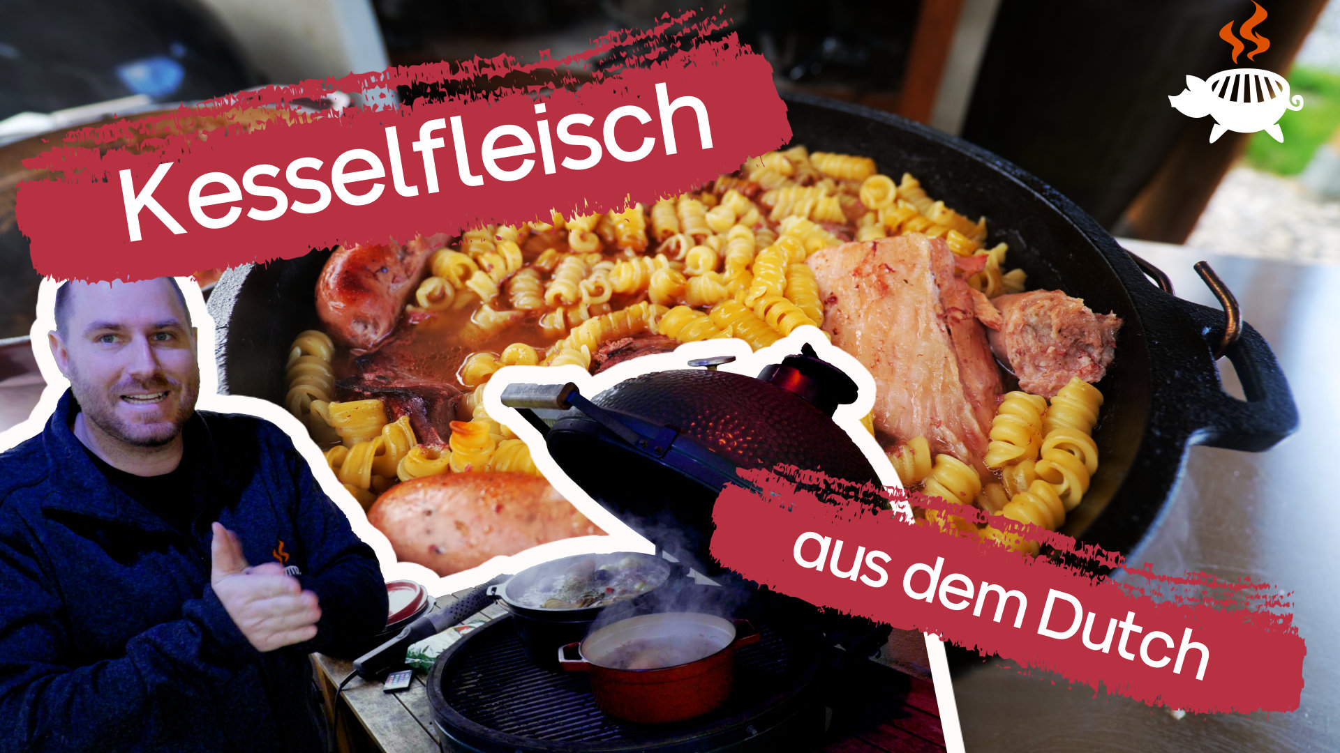 Kesselfleisch mit Sauerkraut aus dem Grillschweine Dutch Oven
