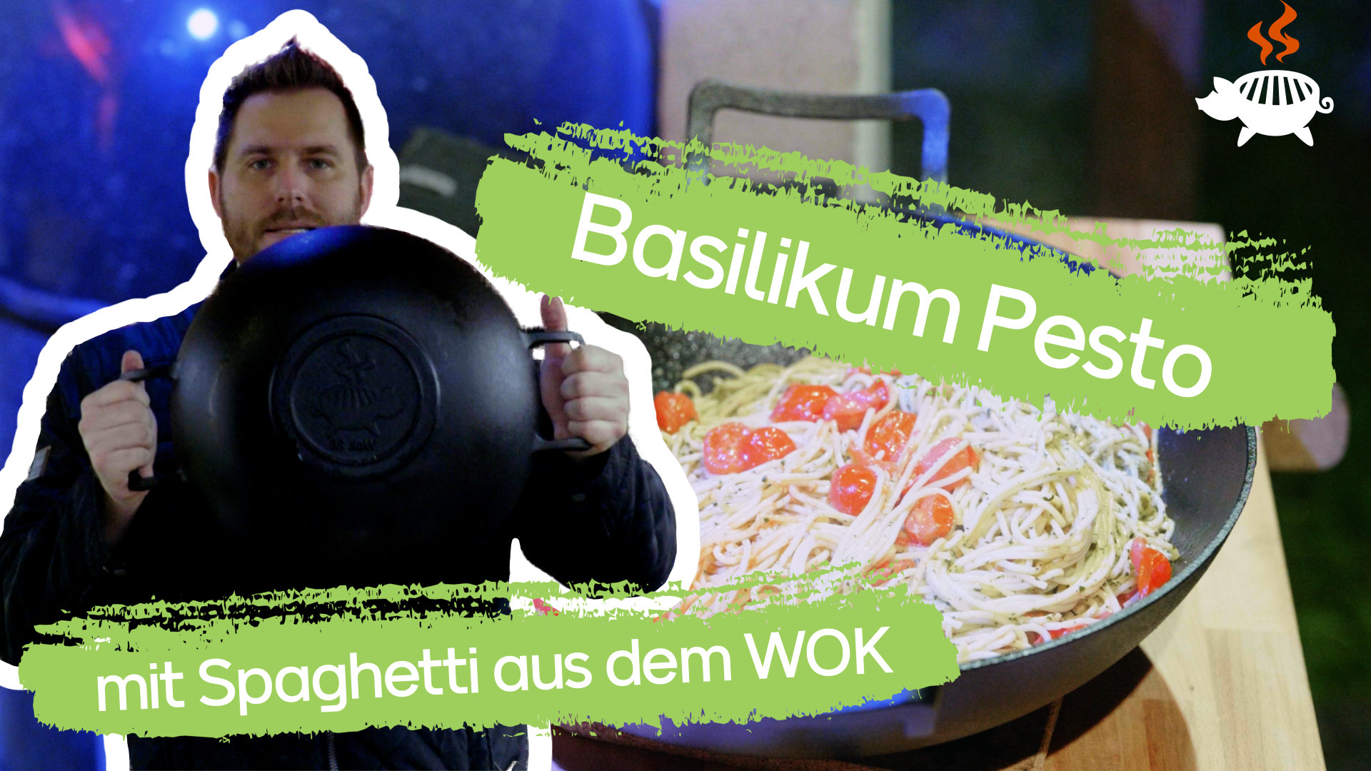 Video-Rezept: Gebratene Nudeln mit Pesto aus dem Wok