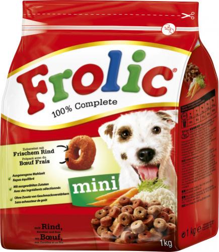 Frolic Trockenfutter Hundefutter Mini Rind + Karotten + Reis 1kg Beutel
