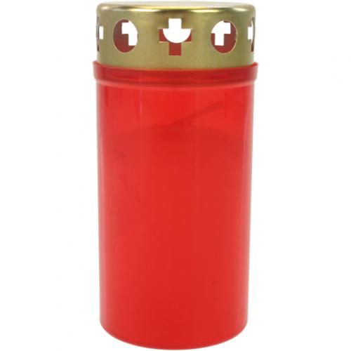 Grablicht Brenner Nr 3 rot mit Golddeckel 11x5,5cm 161gr