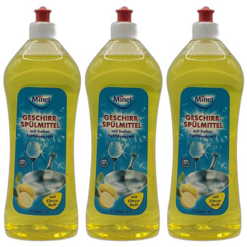 3 x Minel Geschirrsplmittel 1L Flasche