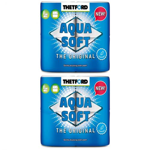 2 x Thetford Aqua Soft Toilettenpapier WC Papier Campingtoilette 4 Rollen