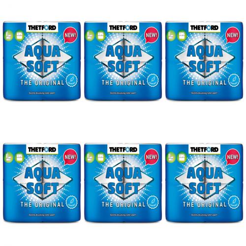 6 x Thetford Aqua Soft Toilettenpapier WC Papier Campingtoilette 4 Rollen
