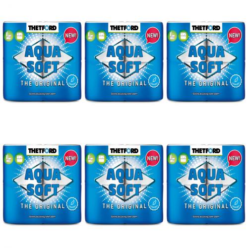 6 x Thetford Aqua Soft Toilettenpapier WC Papier Campingtoilette 4 Rollen