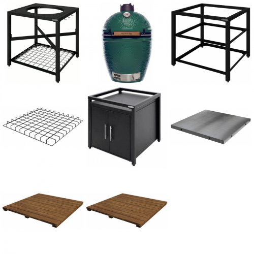 Big Green Egg Gre L mit Premium Auenkche aus Akazienholz