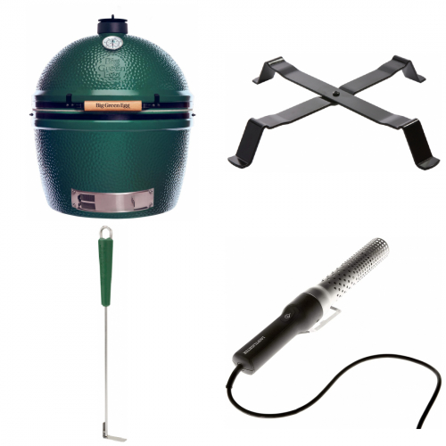 Big Green Egg Gre XXL mit Tischnest, Ascheschieber, Looftlighter