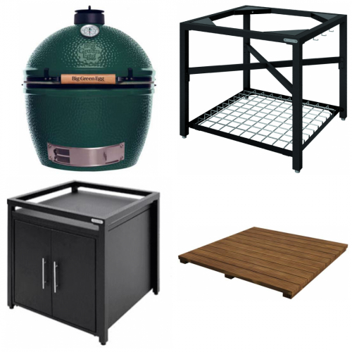 Big Green Egg Gre XL mit Premium Auenkche aus Akazienholz