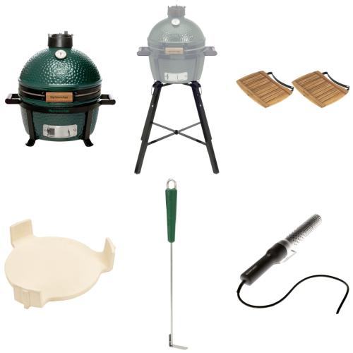 Big Green Egg MiniMax inkl. Portable Nest, Auentisch, Ascheschieber, ConvEGGtor, Looftlighter