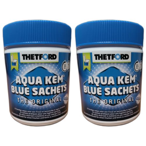 2 x Aqua Kem Blue Sachets 15 Stck  Toilette Camping Wohnmobil 