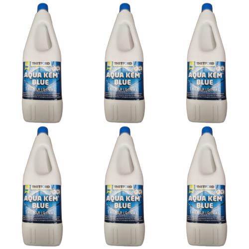 6 x Thetford Aqua Kem Blue Sanitrflssigkeit WC Zusatz 2 Liter