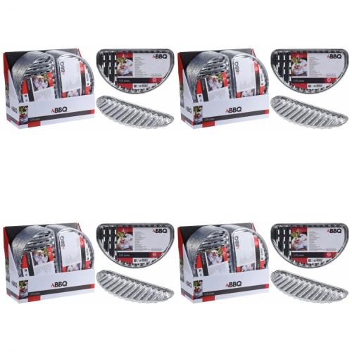 4 x Aluminium Grillplatte 4er-Set BBQ Outdoor Camping