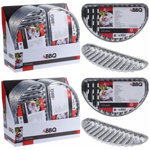 2 x Aluminium Grillplatte 4er-Set BBQ Outdoor Camping