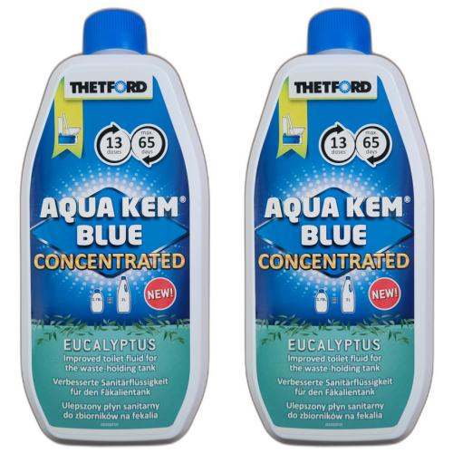 2 x Thetford Aqua Kem Blue Konzentrat Eucalyptus Toilettenflssigkeit Sanitrzusatz 780 ml
