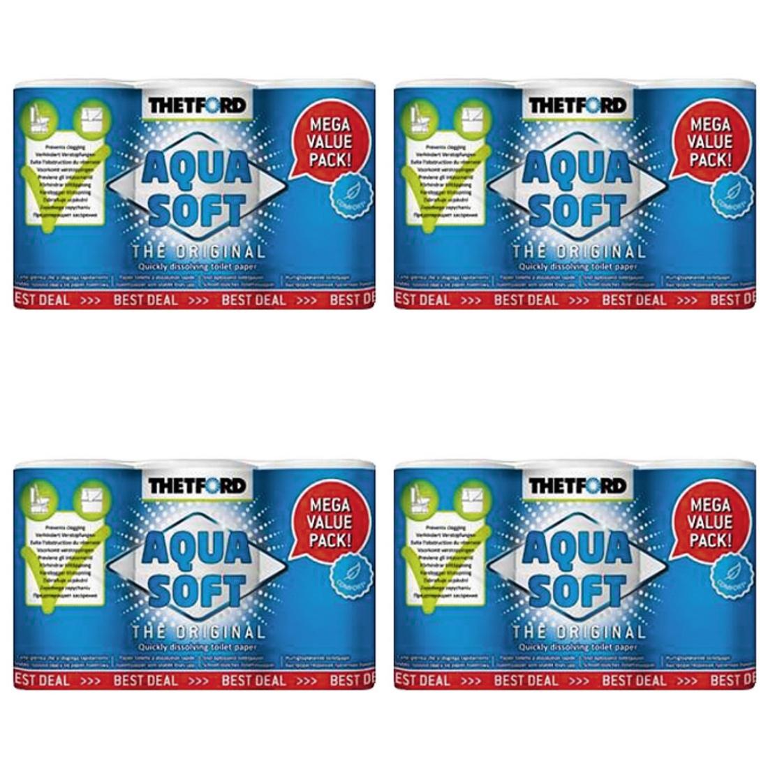 4 x Thetford Toilettenpapier Aqua Soft Campingtoilettenpapier Sondergröße 6 Roll 
