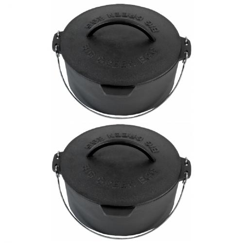 2 x Big Green Egg Dutch Oven 5,2 Liter aus Gusseisen Grilltopf Gusseisentopf Feuertopf