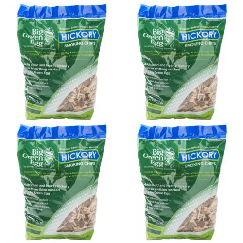 4 x Big Green Egg Walnuss Hickory Holzchips Rucherchips 2,9 Liter