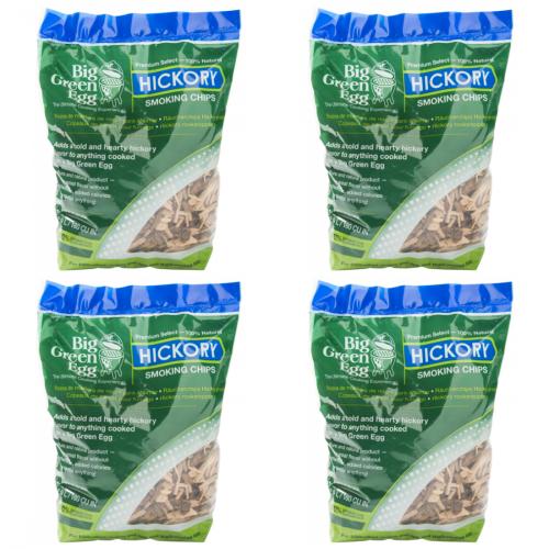 4 x Big Green Egg Walnuss Hickory Holzchips Rucherchips 2,9 Liter