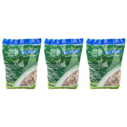 3 x Big Green Egg Walnuss Hickory Holzchips Rucherchips 2,9 Liter