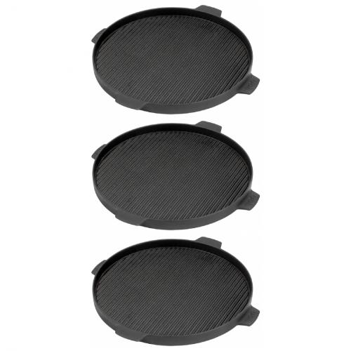 3 x Big Green Egg Grillplatte aus Gusseisen  35 cm Large, XLarge, 2XL