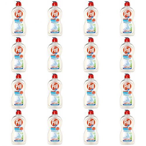 16 x Pril Sensitive Aloe Vera Seideneffekt 450ml Flasche