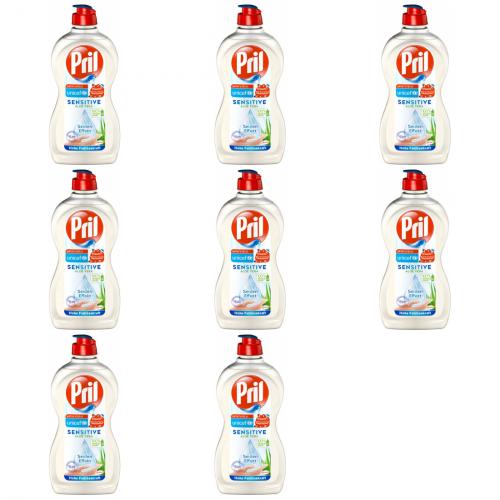 8 x Pril Sensitive Aloe Vera Seideneffekt 450ml Flasche