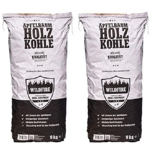 2 x Wildfire Apfelbaum Holzkohle 9kg