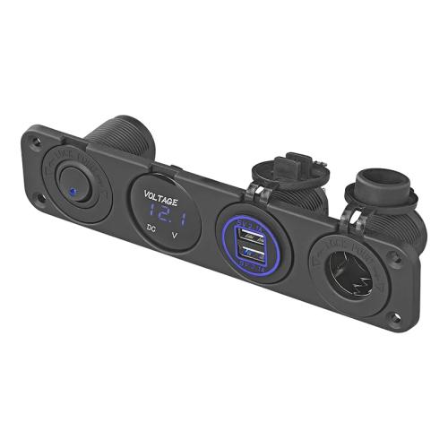 Auto-USB-Ladegert: DIN-Buchse + Voltmeter + USB-Anschluss 2x Typ A 4200mA