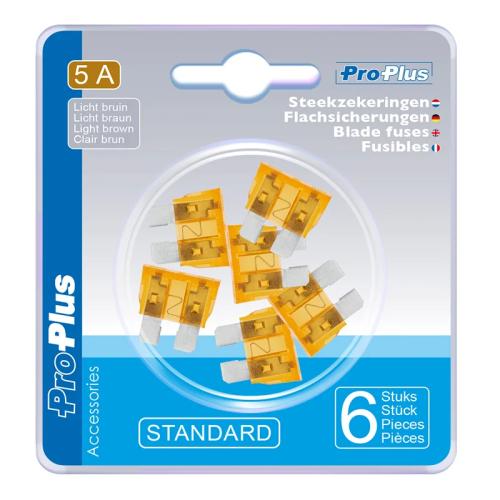 Flachsicherungen Standard 5A licht braun 6 Stck im Blister