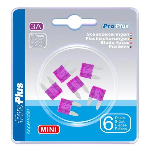 Flachsicherungen Mini 3A violett 6 Stck im Blister