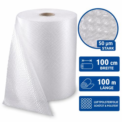 Rolle Luftpolsterfolie Breite 100cm x L�nge 100m / 50my