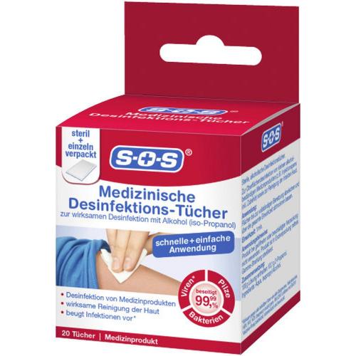 SOS Medizinische Desinfektionstücher 20 Stück Box