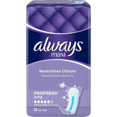 Always Maxi Profresh Long Damenbinde Hygiene 12 Stück
