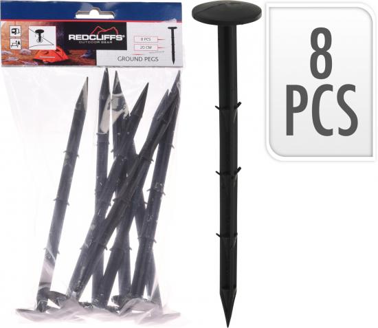 Camptropia Zelthering Zeltstbchen 8er-Set Schwarz 20cm